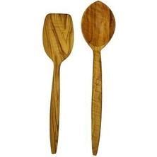 Doğal Zeytin Ağacı El Yapımı Spatula Kaşık Seti 2 Li