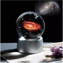 Sevgiliye 3D Samanyolu Galaxy Işıklı Cam Küre