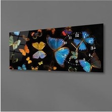 Yatay Yandan Saatli Sanat ve Doğa Temalı Cam Tablo 030