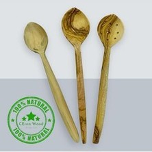 Ceren Wooden Zeytin Ağacı 3 Parça Set Handmade Tencere Kaşıkları Ahşap Tahta Kaşık Hakiki Şimşir