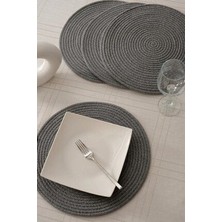 Gri Renkli Jüt Supla Amerikan Servis Lux Sunum Tabak Altlığı 1 Parça Premium Tasarım Sofra Şıklığı