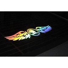 Skoda Uyumlu Hologram Kanat Logo Sticker Çıkartma Oto Aksesuar Araba
