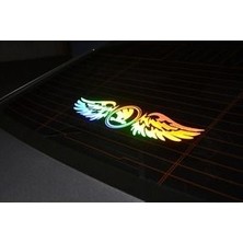 Skoda Uyumlu Hologram Kanat Logo Sticker Çıkartma Oto Aksesuar Araba