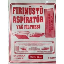 Fırın Üstü Aspiratör Elyaf Yağ Filtresi 5'li Paket
