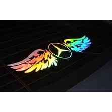 Mercedes-Benz Uyumlu Hologram Kanat Logo Sticker Çıkartma Oto Aksesuar Araba