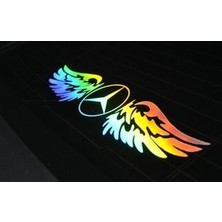 Mercedes-Benz Uyumlu Hologram Kanat Logo Sticker Çıkartma Oto Aksesuar Araba