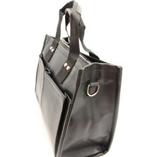 Kadın Kolon Askılı Bölmeli Fermuarlı Siyah Shopper Çanta