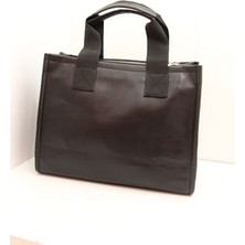 Kadın Kolon Askılı Bölmeli Fermuarlı Siyah Shopper Çanta
