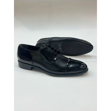 Greyybull Siyah Rugan Erkek Ayakkabı Düğün İçin İnce Topuklu PVC Tabanlı Şık Tasarım