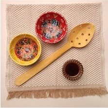 El Yapımı Hakiki Şimşir Delikli Kaşık, Tahta Kaşık, 27 cm