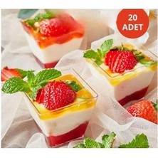 Sunum Kasesi Magnolya Dondurma Puding Tatlı Meze Salata Cup Kabı Sert Plastik Mika Kase 20 Li