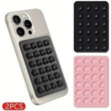 UZMANLAR Silikon Vantuzlu Telefon Tutucu 24 Vantuzlu Yapışkanlı Siyah Pempe 360° Döner Başlık ile Güçlü Tutuş