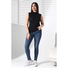 Yarım Balıkçı Sıfır Kol Full Likralı Bluz