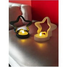 Yıldız Şeklinde Mumluk - 3D Plastik Şık ve Modern Dekor