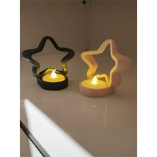 Yıldız Şeklinde Mumluk - 3D Plastik Şık ve Modern Dekor