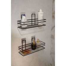 Belirtilmemiş 2'li Set, Pratik ve Şık: Yapışkanlı Banyo Şampuanlık ile Banyonuzda Yer Açın