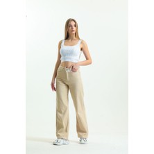 ByCukurovaFrango 2505 Yüksek Bel Boyfrıend(Salaş) Bol Paça Kot Pantolon