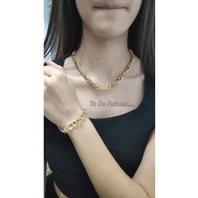 CD Model Kalın Zincir Özel Tasarım Kolye Bileklik Set  Favori Model
