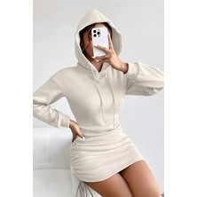 Kadın Kapüşonlu Yanları Büzgülü Basic Trend Elbise ( Mevsimlik ve Kışlık)