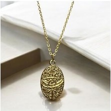 Amon Ra Desenli Paslanmaz Kararmaz Çelik Kolye
