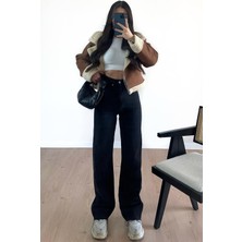 ByCukurovaFrango 2505 Yüksek Bel Boyfrıend(Salaş) Bol Paça Kot Pantolon