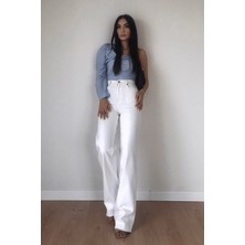 ByCukurovaFrango 2505 Yüksek Bel Boyfrıend(Salaş) Bol Paça Kot Pantolon