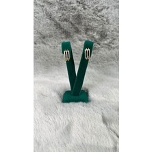 Çelik Kararmaz Küpe Zirkon Taşlı Ince Detaylı