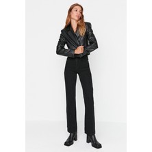 ByCukurovaFrango Siyah Yüksek Bel Geniş Paça Kot Pantolon  Jeans