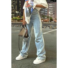 ByCukurovaFrango 2505 Yüksek Bel Boyfrıend(Salaş) Bol Paça Kot Pantolon