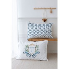 Tuğba Kuğu 2'li Yastık Kılıfı (35X45) Blue Royal Series - T Harfi