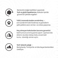 Bentysandy Bebek Pudrası ve Yeşil Elma Kokulu Topaklanan Kedi Kumu Seti 5 Lt x 2 Adet