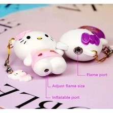 Hello Kitty Temalı Anahtarlıklı Pembe Alevli Çakmak