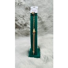 Zirkon Başlık Taşlı Kalın Ince Roz Renk Kadın Bileklik Xuping