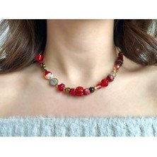 Scarlet Desire Kaplan Gözü Doğal Taş Kolye