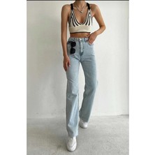 ByCukurovaFrango 2505 Yüksek Bel Boyfrıend(Salaş) Bol Paça Kot Pantolon