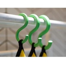 4 Adet Renkli S Şekilli Plastik Kanca - Çok Amaçlı Askı Kancaları (Gömlek, Havlu, Çanta, Elbise)