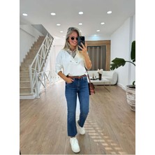 Qimya Butik Bebe Plus Kadın Kapüşon V Yakası Leopar Desenli Pamuk Sweatshirt
