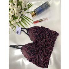 Sade Dantelli Kaplı Bralet Sütyen Büstiyer