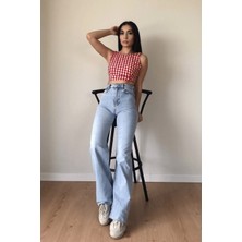 ByCukurovaFrango 2505 Yüksek Bel Boyfrıend(Salaş) Bol Paça Kot Pantolon