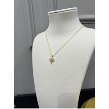 Store Gold Renk Çelik Zincir Zirkon Taşlı Kutup Yıldızı Kolye