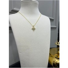 Store Gold Renk Çelik Zincir Zirkon Taşlı Kutup Yıldızı Kolye
