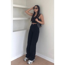 ByCukurovaFrango 2505 Yüksek Bel Boyfrıend(Salaş) Bol Paça Kot Pantolon