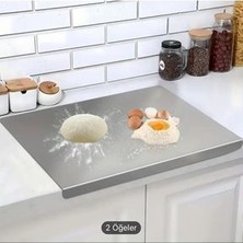 Paslanmaz 30X40 cm Tek Bükümlü Metal Tezgah Koruyucu Kesme Tahtası Çok Amaçlı Mutfak Için