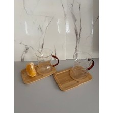 2li Bambu Altlık ve Çay Bardağı 4parça 240ML