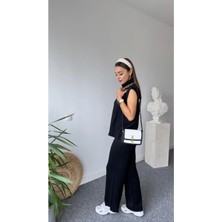 Qimya Butik Kadın Soft Doku Balıkçı Yaka Kolsuz Takım