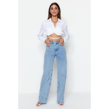 ByCukurovaFrango 2505 Yüksek Bel Boyfrıend(Salaş) Bol Paça Kot Pantolon