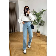 ByCukurovaFrango 2505 Yüksek Bel Boyfrıend(Salaş) Bol Paça Kot Pantolon