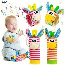 Set Bebek Bilek Çıngırak Çorap Oyuncakları, Yeni Doğan Ayak Bulucu ve Bilek Çıngırak Seti