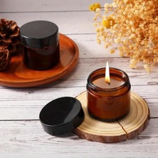 Sandal Ağacı - Gül - Vanilya Kokulu Amber  Cam Kavanozda  Doğal Soyadan Mum