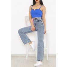 ByCukurovaFrango 2505 Yüksek Bel Boyfrıend(Salaş) Bol Paça Kot Pantolon